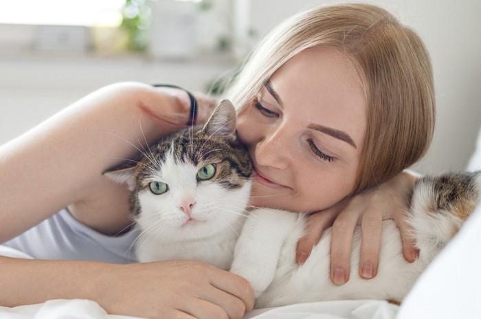 女性に過剰に構われる猫