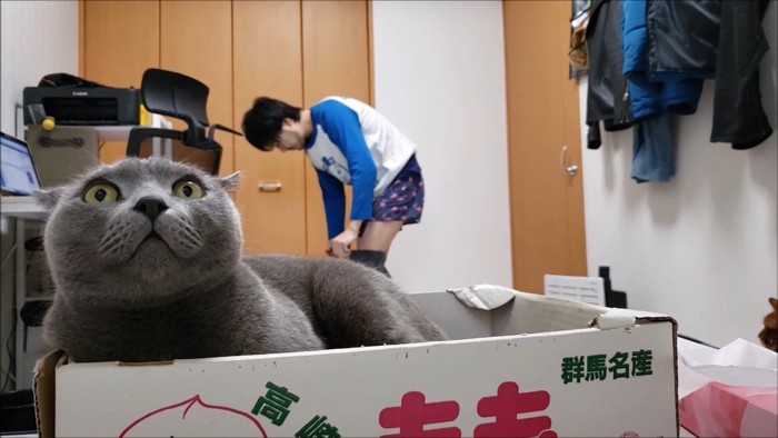 ズボンを脱ぐパパさん