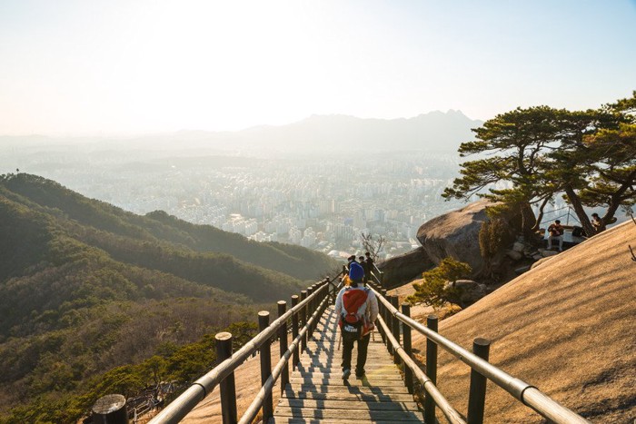 韓国での登山風景
