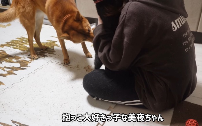 飼い主に抱っこされる猫