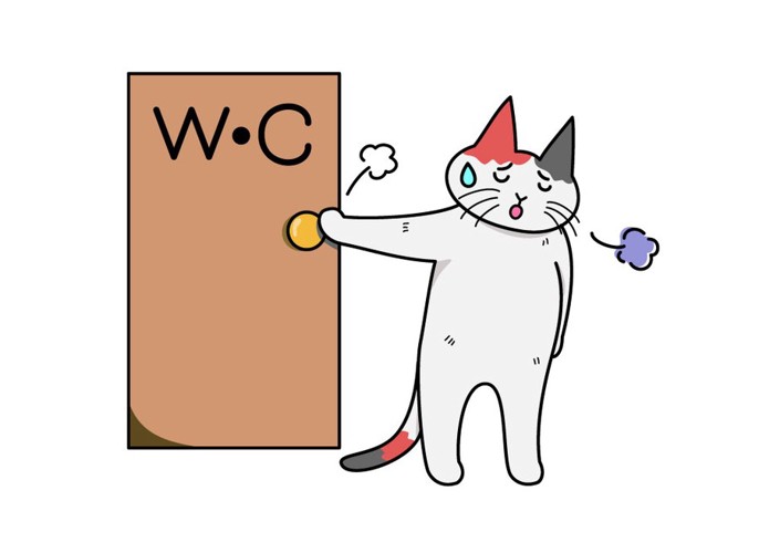 トイレが出なかった猫のイラスト