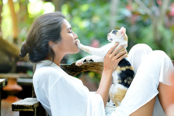 猫と女性