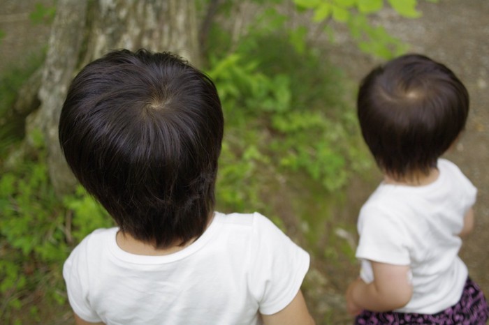 子供のつむじ