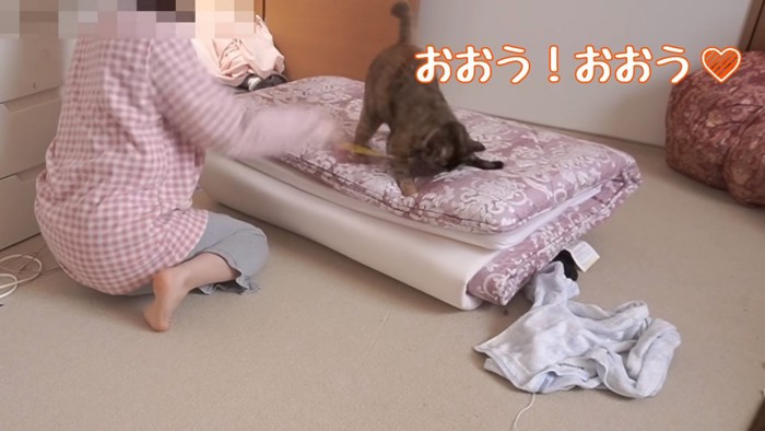 久しぶりのおもちゃにたっちゃん大興奮