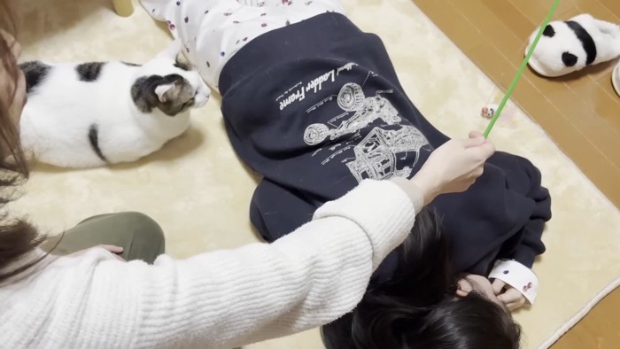 狙う豆大福くん