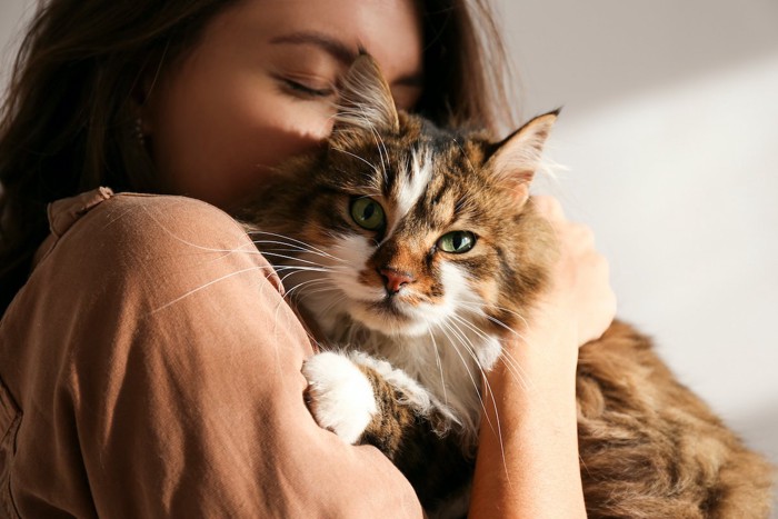 猫と女性