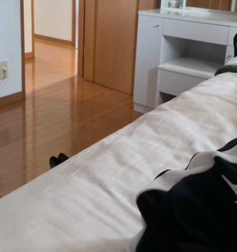ベッドの下から耳