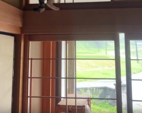 紙が貼られていない障子