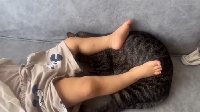 足の下敷きに