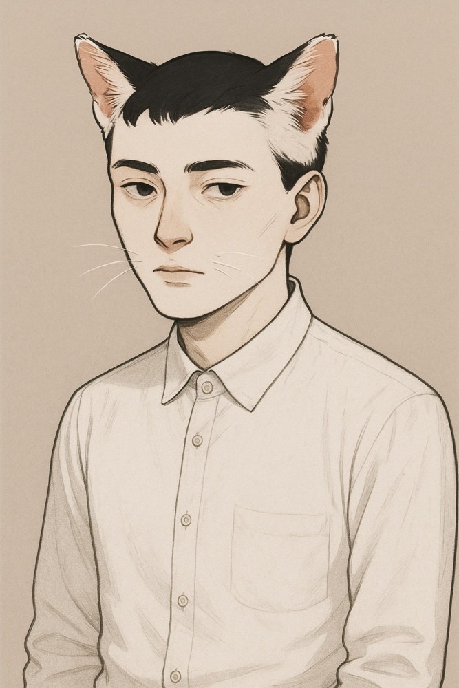 擬人化した猫のイラスト