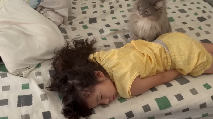 お姉ちゃんの隣に座って