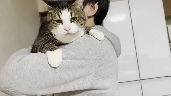 パパさんに抱っこ