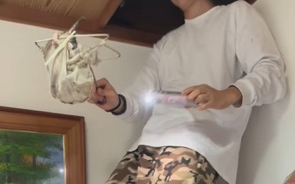 網に入った子猫