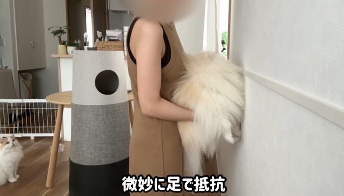 微妙に足で抵抗