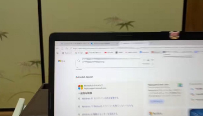 お風呂から上がってパソコンの前にやってきた飼い主