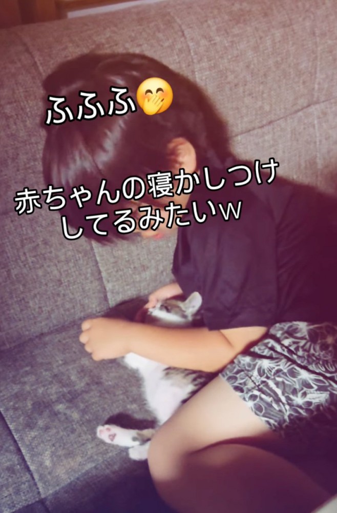 赤ちゃん猫の寝かしつけ