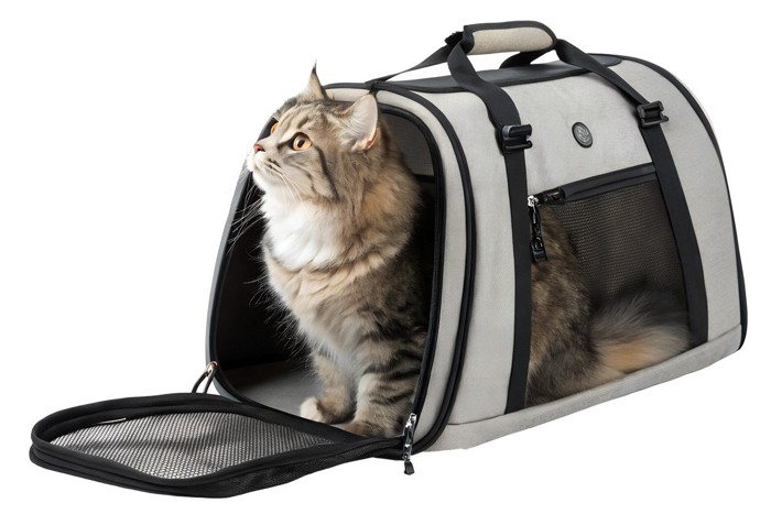 キャリーバッグに入る猫