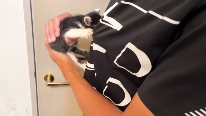 さらに服を引っ張って