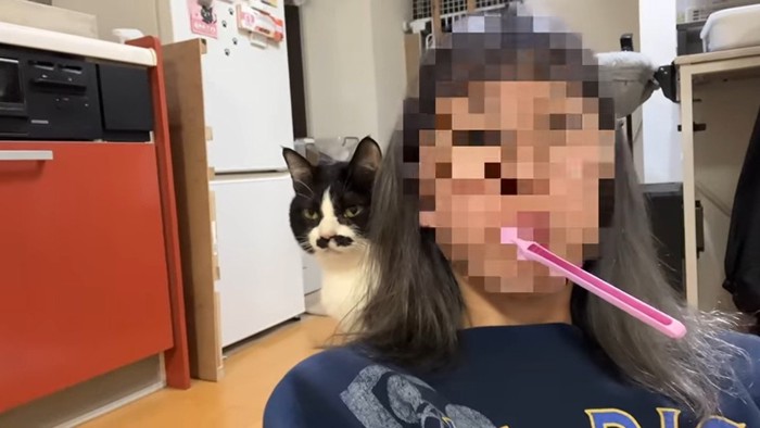 歯磨き中