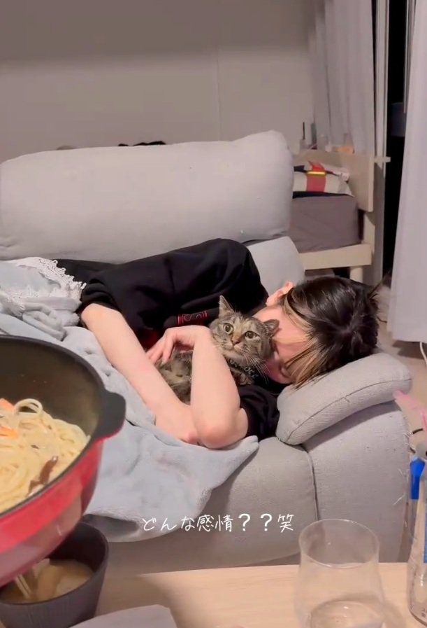 抱きしめられるステラちゃん