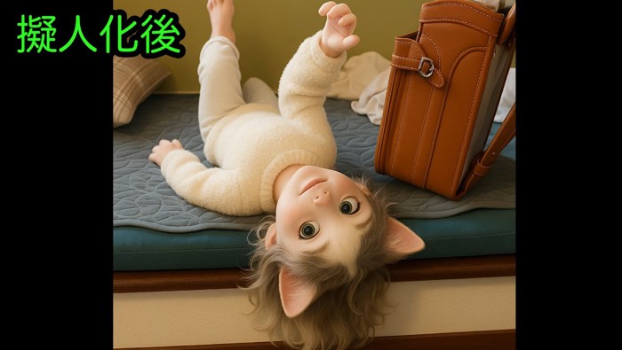 仰向けの女の子