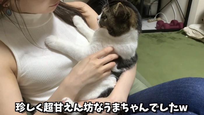 「珍しく超甘えん坊な…」のテロップ写真