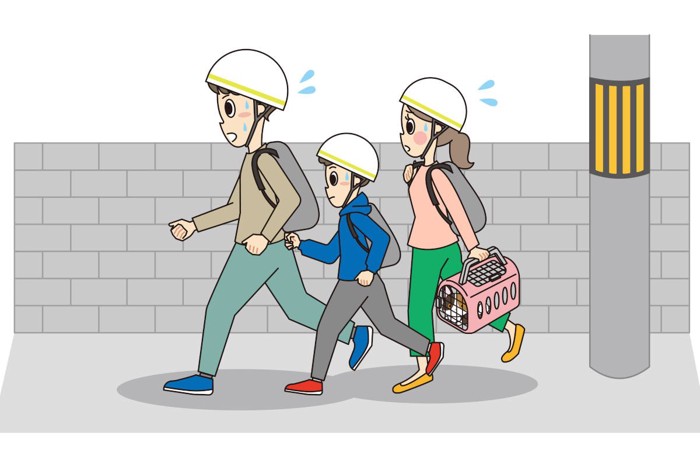 避難中のイラスト