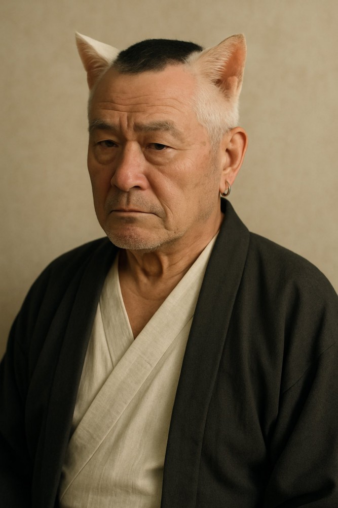 人間風に擬人化した猫の姿