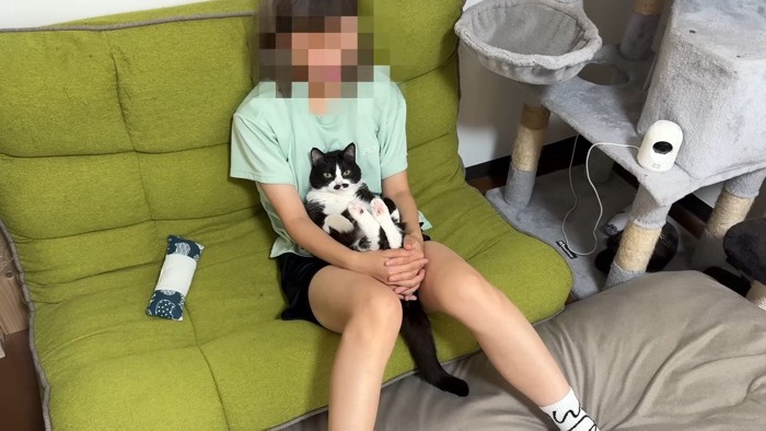 膝抱っこ(少し上から)