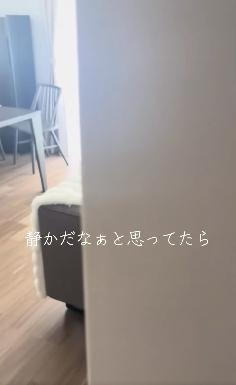 壁の隙間から見えるリビング