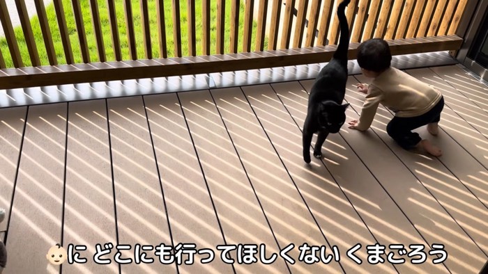 テロップ「赤ちゃん（絵文字）にどこにも～」