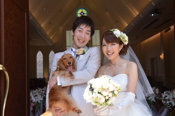 ワンちゃんの結婚指輪&ワンちゃんと一緒の結婚式で永遠の誓いを♪（画像）