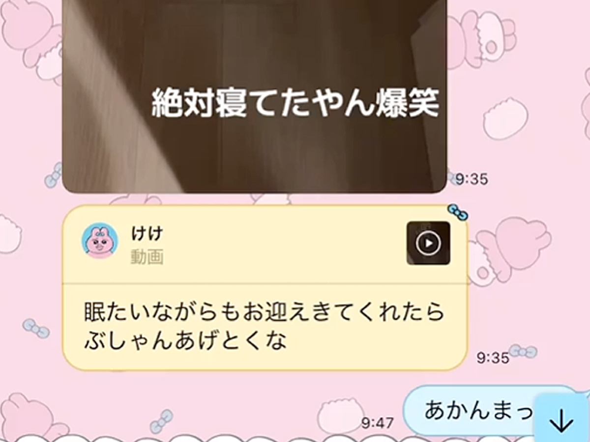 早朝、ママの代わりにパパをお見送りした犬→LINEで様子が送られてきて…あまりにも『愛おしい光景』が11万再生「眠すぎてしぱしぱｗｗ」