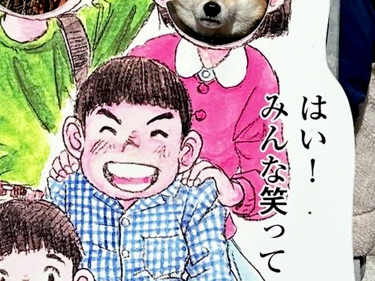 『はい！みんな笑って…』顔はめパネルで犬を撮影した結果→思っていたのと違う『まさかの表情』に8万いいね「ムッとしてて草」「笑ったｗ」