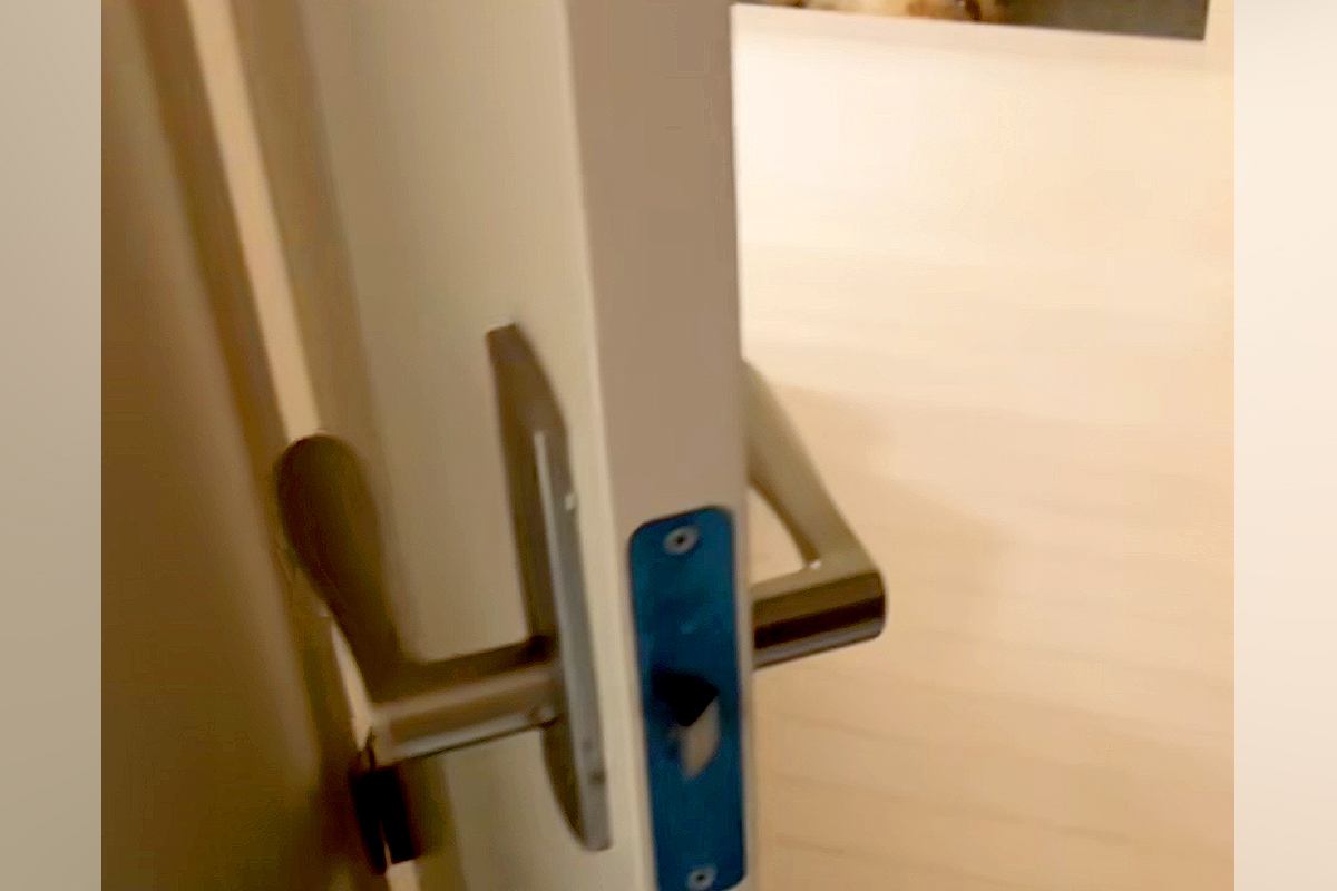 深夜1時『リビングに大型犬がいないな』と思って探したら、玄関で…まさかの『酔っ払いのような光景』に反響「冷たいのかな」「可愛いｗ」