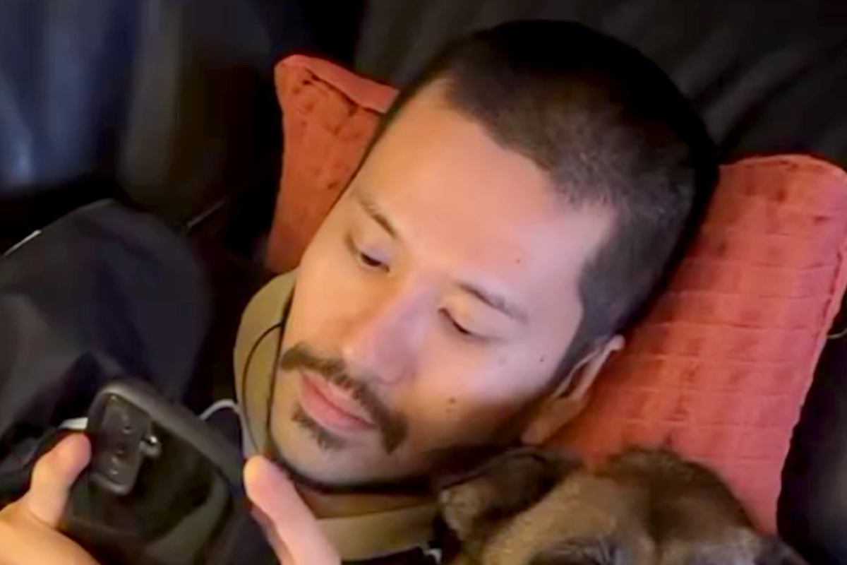 山奥で発見、保護された『元野犬』を飼った結果→父に心を許しすぎて…完全に野生を忘れた『まさかの寝姿』が73万再生「可愛すぎる」「尊い…」