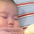 ぐっすりと眠る赤ち…