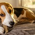 犬が『骨のおやつ』…
