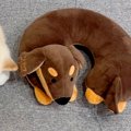 犬型のネックピロー…