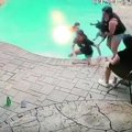 足を踏み外して犬が…