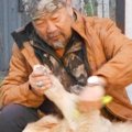 お父さんにブラッシ…