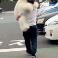 シャンプーをした大…