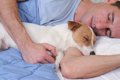 愛犬が一緒に寝てく…の画像