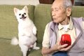 犬に『じーちゃん帰…の画像