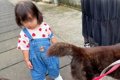 小さな女の子を連れ…の画像