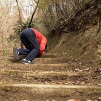 飼い主さんが倒れたフリを開始