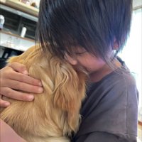 犬を抱きしめる人