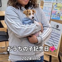 子犬を抱っこする女性