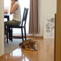 メイク中のママさん
