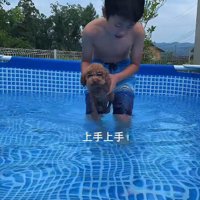 夏はプールにも挑戦♪